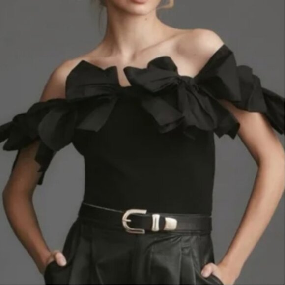 Anthropologie Dolan NWOT Bow Tube Top Black size 1X - Picture 1 of 8